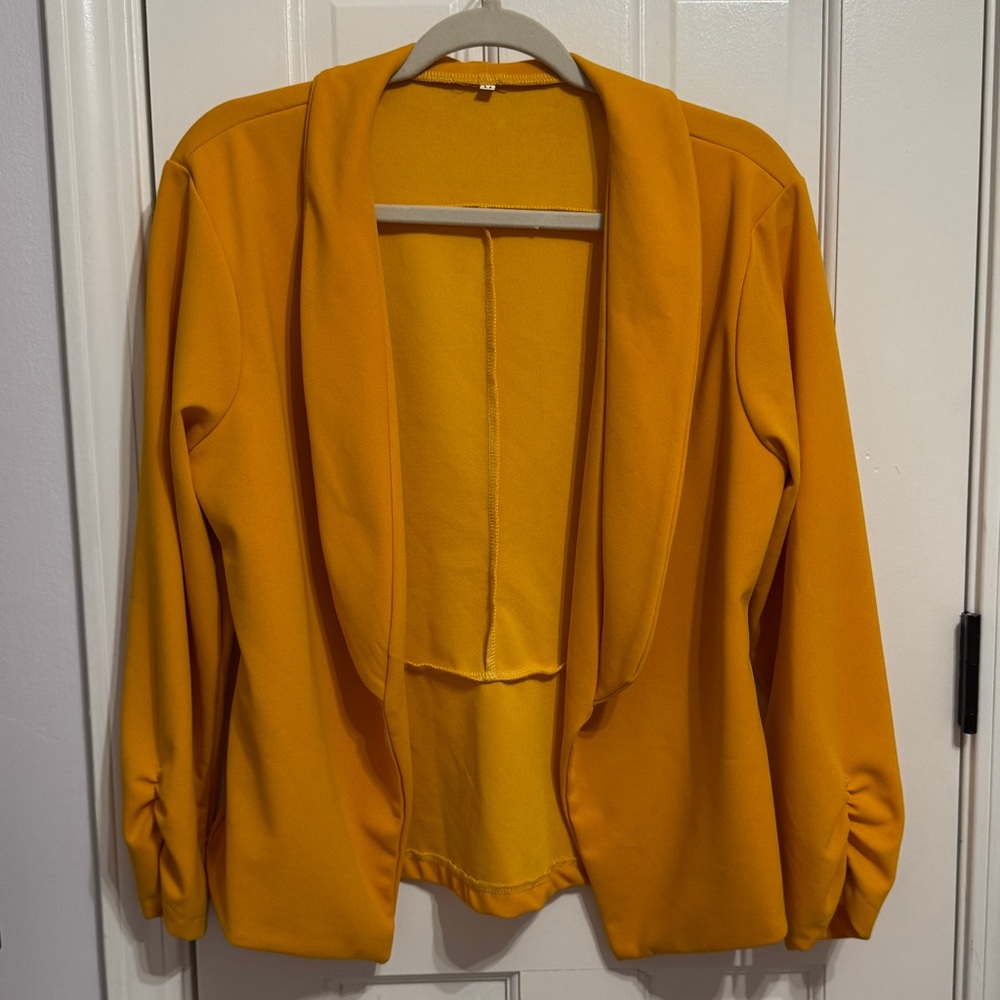 Women's Yellow Open Front Jacket
